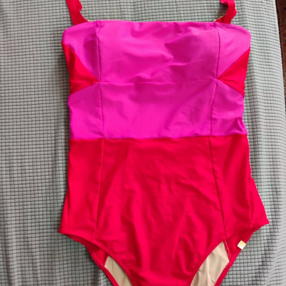 Summersalt Pink and Red One Piece Sweetheart Swimsuit